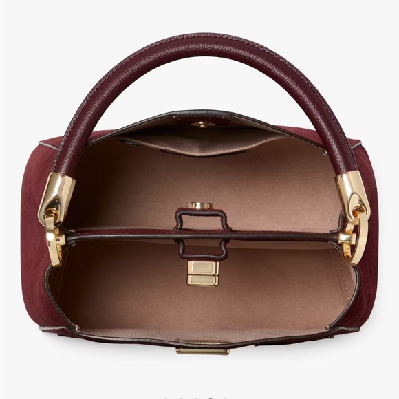 NWT KATE SPADE Phoebe Suede Floral Applique Small Top Handle Satchel - Picture 5 of 9